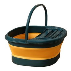 투톤 접이식 덮개 족욕기, 1개, 네이비옐로우
