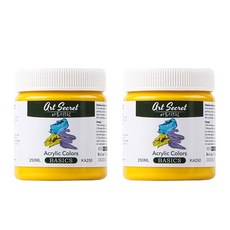 Art Secret 藝術家的秘密 壓克力顏料 023 Medium Yellow KA250 2入, 250ml, 1色