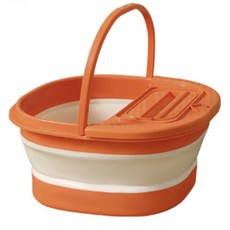 투톤 접이식 덮개 족욕기, 1개, 오렌지화이트