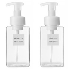 G&Y 泡沫按壓空瓶 450ml, 2個, 透明