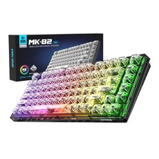 JOYTRON 透明LED遊戲機械式有線鍵盤, 白色, MK82