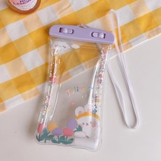 소니오 큐티 프렌즈 터치 휴대폰 방수팩 21 x 10.5 cm, 04 튤립 래빗, 1개