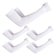 GMZ MOTORS 無縫袖套手背覆蓋涼感袖套 2入組, 白色, 5套