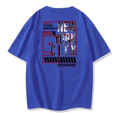 일루소 남성용 91뉴욕시티 오버핏 반팔 면 티셔츠