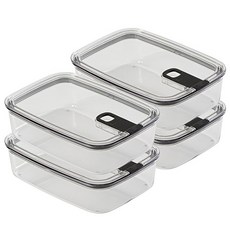 비엘락 올투명 원터치 에코젠 밀폐용기 세트, 4세트, 1.4L