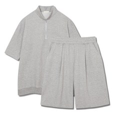 일루소 남성용 특양면 아노락 카라 버뮤다 트레이닝복 상하의 세트