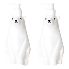 Chillin Ppukkom 幫浦按壓瓶 補充瓶 450ml, 白色, 2個