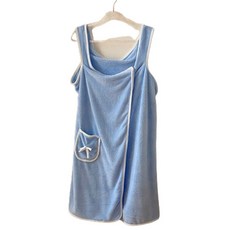 헬씨닷 칼라 원피스형 비치타월, 블루, 1개