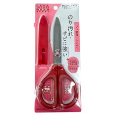 KOKUYO 國譽 FIT SAXA 氟素塗層附蓋剪刀, 1個, 紅色