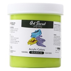 Art Secret 藝術家的秘密 壓克力顏料 萊姆黃 KA1000, 1 種顏色, 1000ml