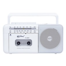 코비 레트로 클래식 올인원 휴대용 카세트 라디오, CMC-350F, 화이트