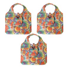 알로데 케룸 휴대용 접이식 장바구니 쇼핑백, 13 공작깃털, 3개