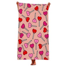 UNHEV 獨特設計海灘巾 80 x 160 cm, 1個, 18 愛心糖果