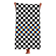 UNHAVE 獨特設計沙灘巾 90 x 180 cm, 01 格紋, 1個