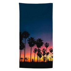 언헤브 하와이안 야자수 비치 타월 80 x 160 cm, 17 저녁 하늘, 1개