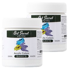 Art Secret 藝術家的秘密 壓克力顏料 白色 KA250 2入, 250ml, 1色