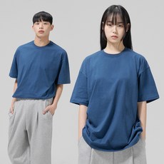 그랜피니 어센틱 오버핏 무지 베이직 라운드 통기성 20수 면 반팔 티셔츠