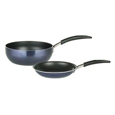 MEYER 美亞 IH電磁爐適用Raedionseu系列鍋具2件組, 藍色, 平底鍋 22cm+多功能鍋 24cm