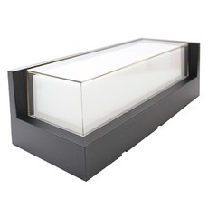 illumi LED 防水寬版長方形壁燈 24W, 黑色(壁燈) + 日光色(照明)