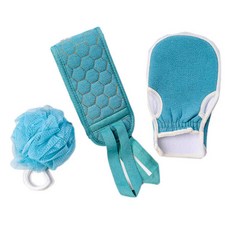 미동마켓 소프트 샤워타올 3종 세트, 블루, 1세트