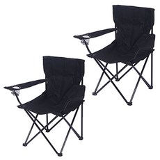 ONLYING 아웃도어 접이식 캠핑의자, 블랙, 2개