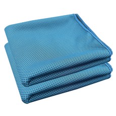 World Clean Greslin 涼感運動毛巾 30 x 80cm, 2個, 藍色
