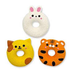 모모펫 강아지 라텍스 토이 도넛펫 세트, 1세트, 도그 + 래빗 + 타이거