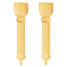 Lowith 貓咪肉泥餵食滑動湯匙擠壓器, 黃色, 2個