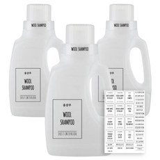 Just Interior洗衣精小分裝 2.1L*3瓶+防水標籤貼紙 36種, 容器(單色）+貼紙(半透明）, 1組