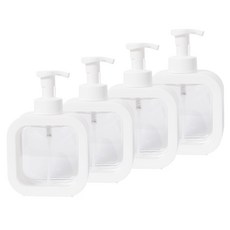 GGUMIGGA 廚房浴室洗劑分裝瓶 泡沫型, 白色, 4個