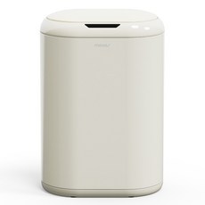 mooas 牛奶糖自動感應垃圾桶 17L, 象牙白