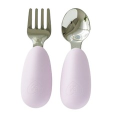 LOVEAT 幼兒用自主湯匙+叉子組, 1組, 紫丁香