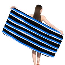 Sonio 夏季圖案柔軟沙灘巾 70 x 150 cm, 1個, 28 藍線