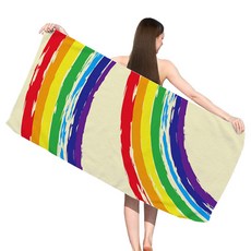 Sonio 夏季圖案柔軟沙灘巾 70 x 150 cm, 1個, 22 彩虹