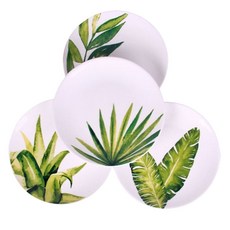 Modern G 北歐綠色盤子 4件組 直徑 20.3cm x 高度 2.5cm YJ630, 混色, A + B + C + D, 1套