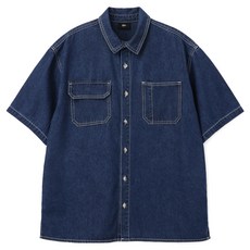 R10U 男童側邊開衩寬鬆版型牛仔襯衫 U2421B301361