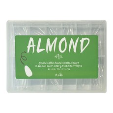 뷰랩 말랑 네일팁 아몬드 12종 x 10p 세트, 투명, 1개