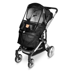 Manito 網紗Beta刺繡貼片嬰兒車專用防蚊蟲罩, 1個, 小熊