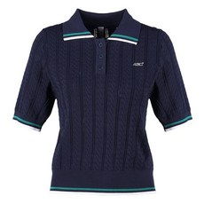 luxgolf 430高爾夫 女款麻花羅紋翻領短袖針織衫 LB4S604W