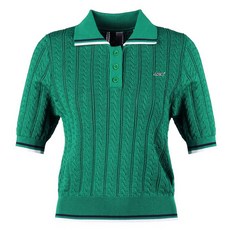 luxgolf 女款麻花羅紋翻領短袖針織衫 LB4S604W