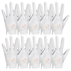 NEO GLOVE 女用半羊皮高爾夫手套 左手用, 白粉色, 10套