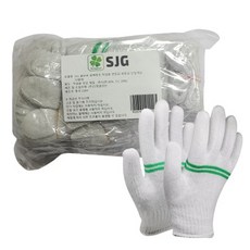 신정글러브 표백중선 면 목장갑 양손 세트, 혼합색상, 10세트