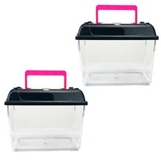 Amazon 方形大型採集箱, 黑色 + 粉紅色, 2個
