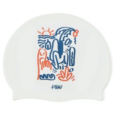 FLOW 矽膠泳帽, 1個, summervibing white