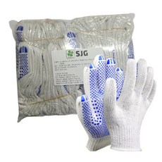 SJG 圓點棉質手套, 混色, 20套