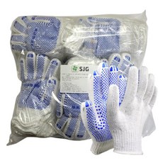 SJG 圓點棉質手套, 混色, 50套