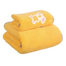 소니오 팔레트 베어 소프트 목욕 바스타월 35 x 75 cm + 70 x 140 cm 세트, 02 옐로우, 1세트