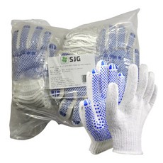 SJG 圓點棉質手套, 混色, 30套