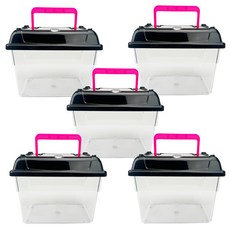 Amazon 方形採集箱 中型, 黑色 + 粉紅色, 5個