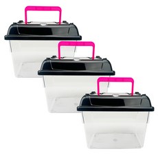 Amazon 方形採集箱 中型, 黑色 + 粉紅色, 3個